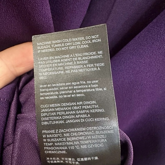 Bebe Dress Women’s XS Purple Mock Neck Strappy Crepe Dress NWT - Picture 6 of 7